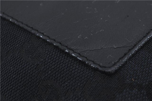 Authentic GUCCI Vintage Shoulder Hand Bag GG Canvas Leather 0190537 Black 5474D