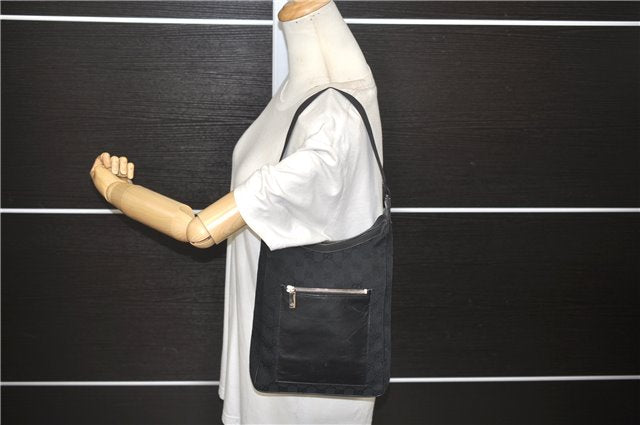 Authentic GUCCI Vintage Shoulder Hand Bag GG Canvas Leather 0190537 Black 5474D