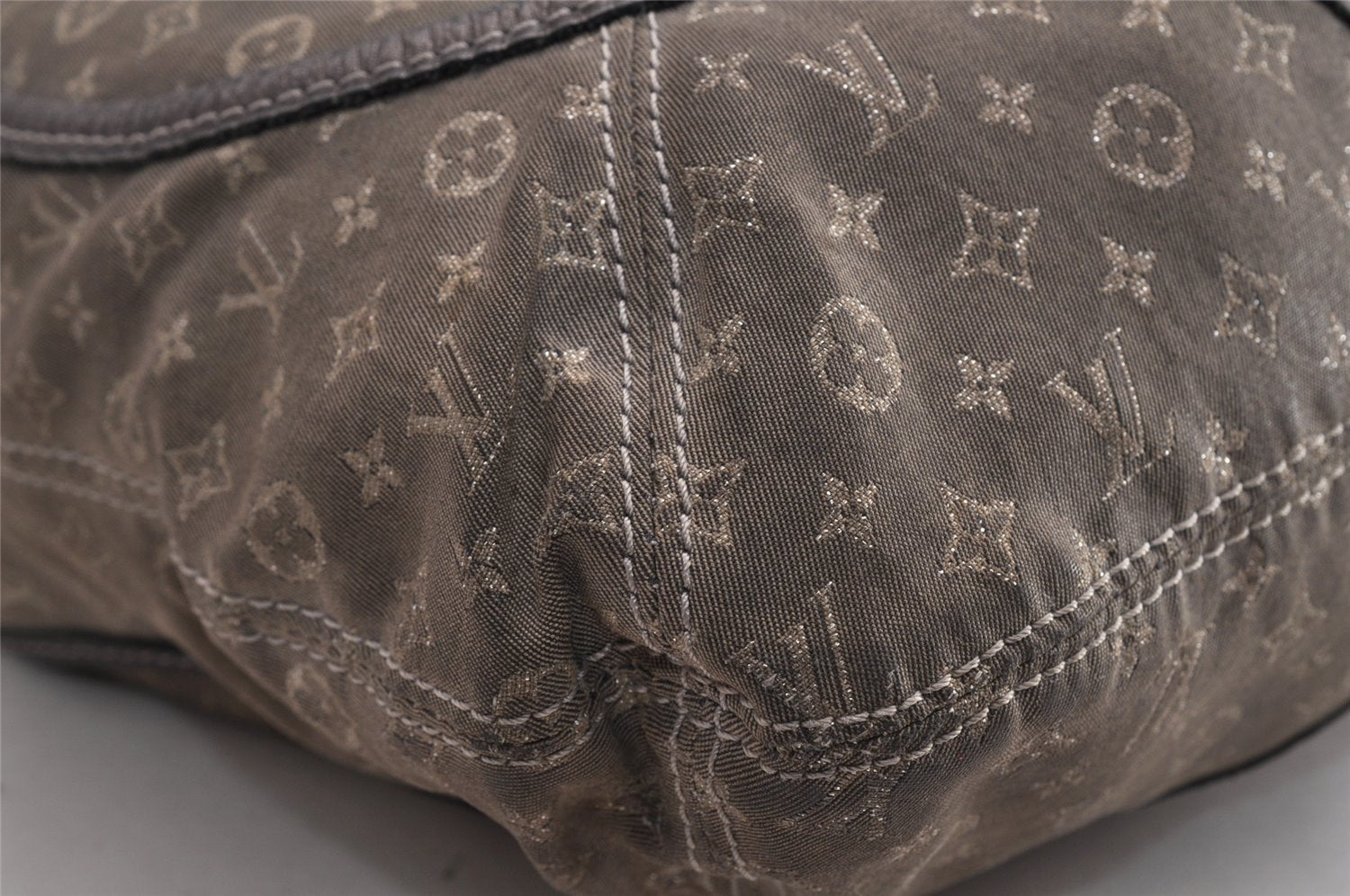 Auth Louis Vuitton Monogram Mini Lin Manon MM Shoulder Bag Gray M95618 LV 5475I