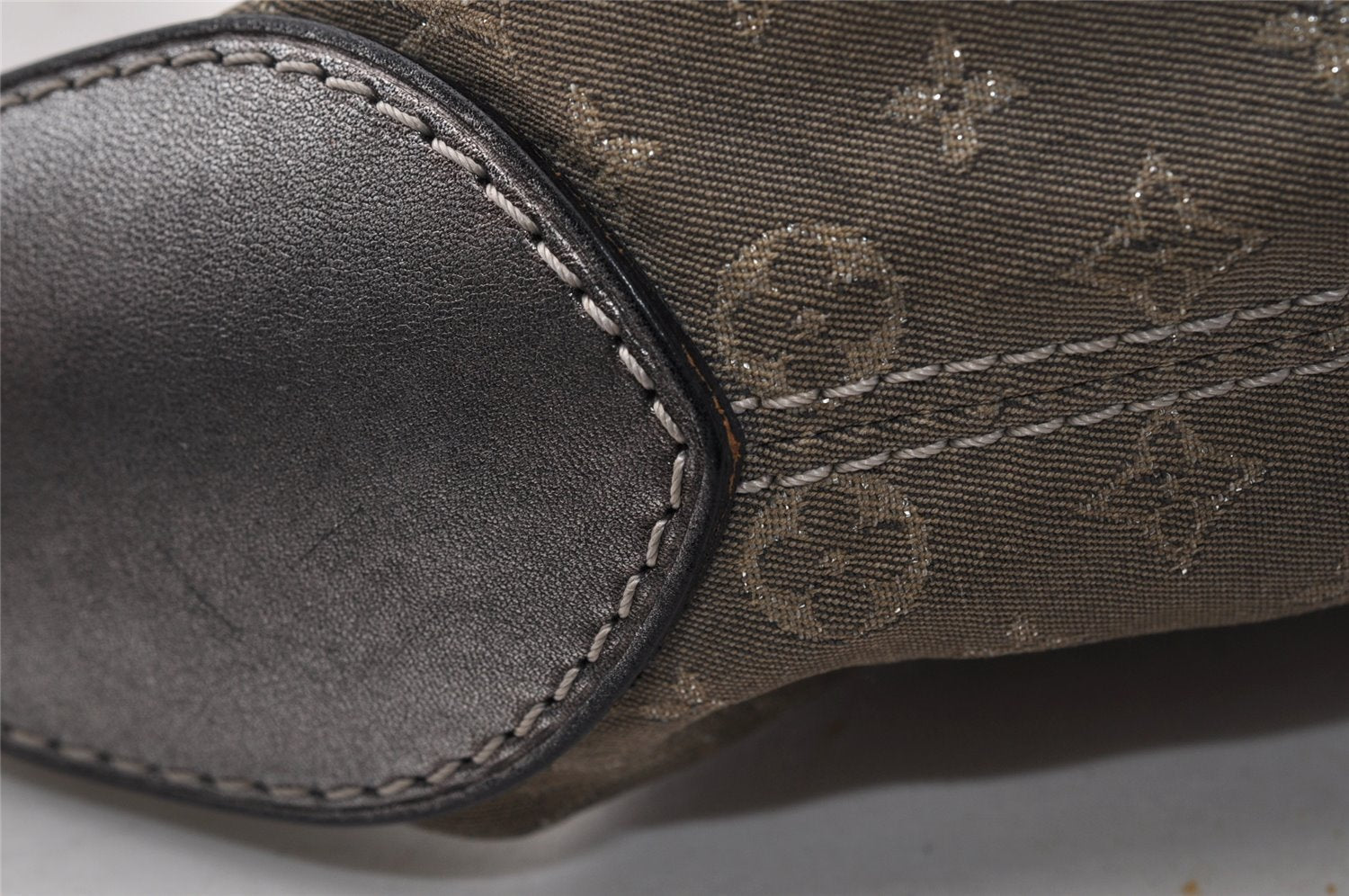 Auth Louis Vuitton Monogram Mini Lin Manon MM Shoulder Bag Gray M95618 LV 5475I