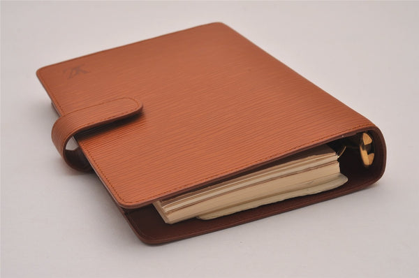 Authentic Louis Vuitton Epi Agenda MM Notebook Cover Brown R20043 LV 5476I