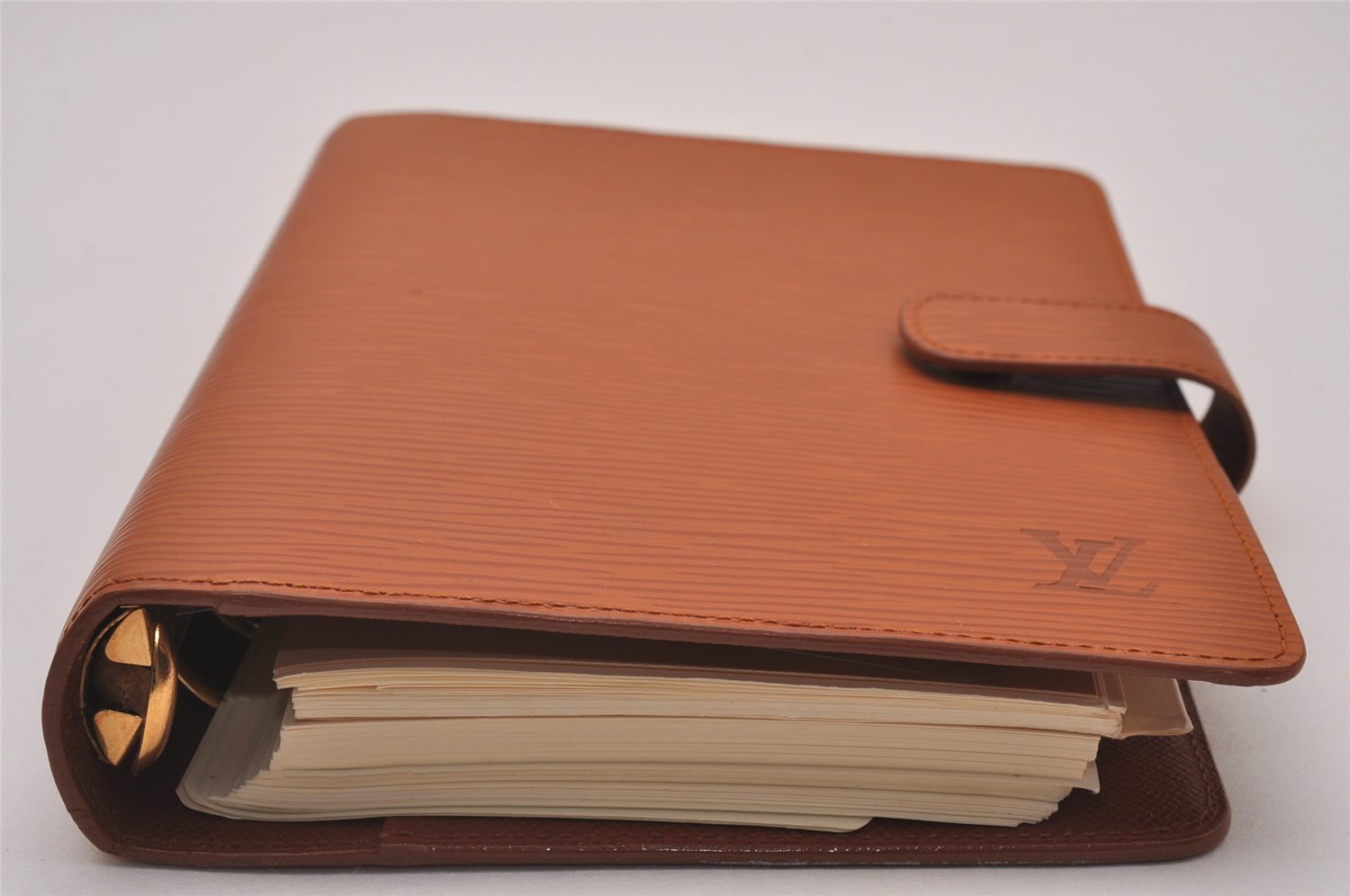 Authentic Louis Vuitton Epi Agenda MM Notebook Cover Brown R20043 LV 5476I