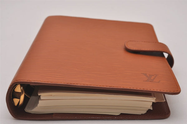 Authentic Louis Vuitton Epi Agenda MM Notebook Cover Brown R20043 LV 5476I