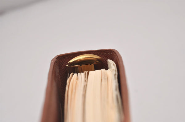 Authentic Louis Vuitton Epi Agenda MM Notebook Cover Brown R20043 LV 5476I