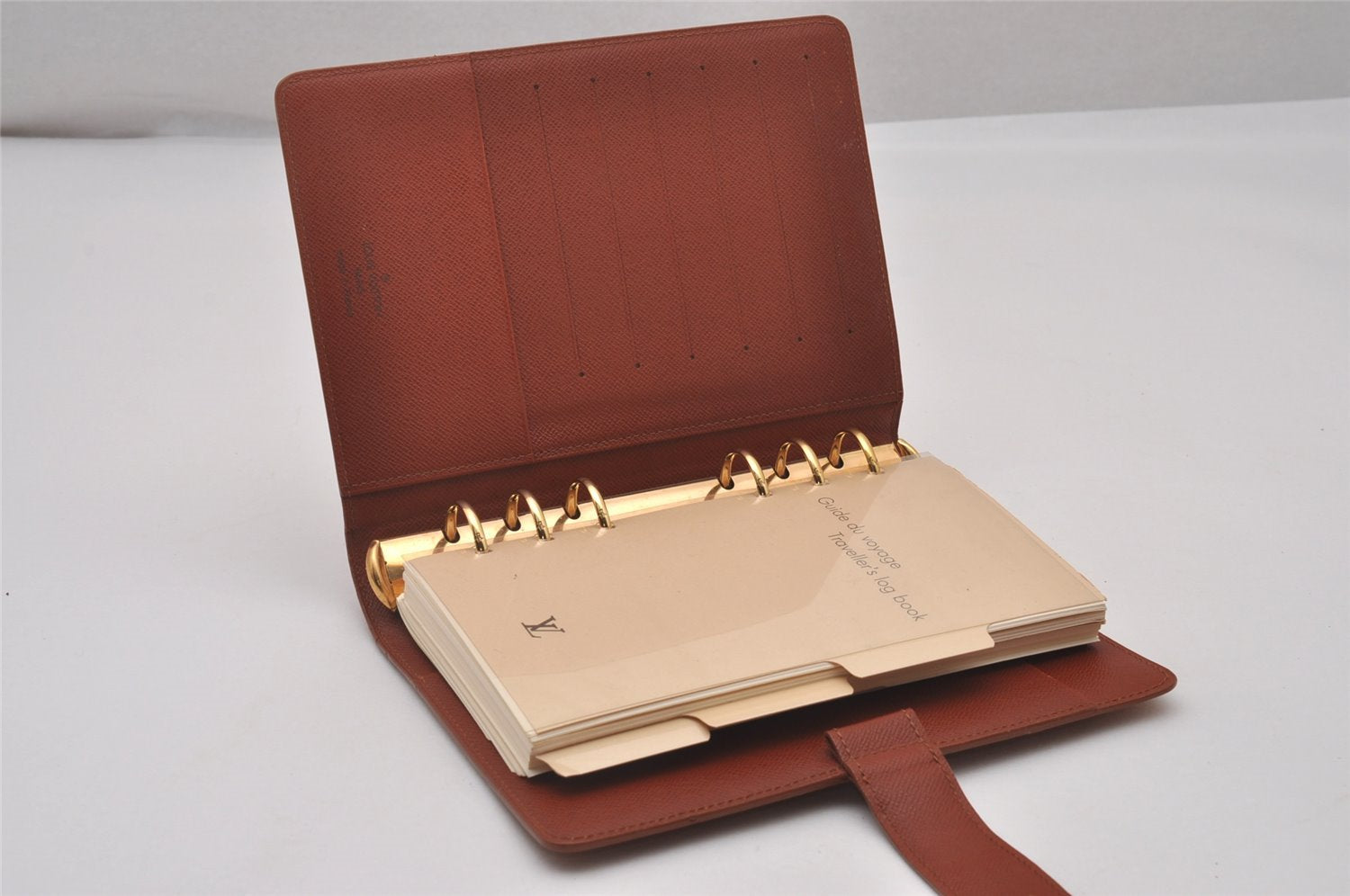 Authentic Louis Vuitton Epi Agenda MM Notebook Cover Brown R20043 LV 5476I