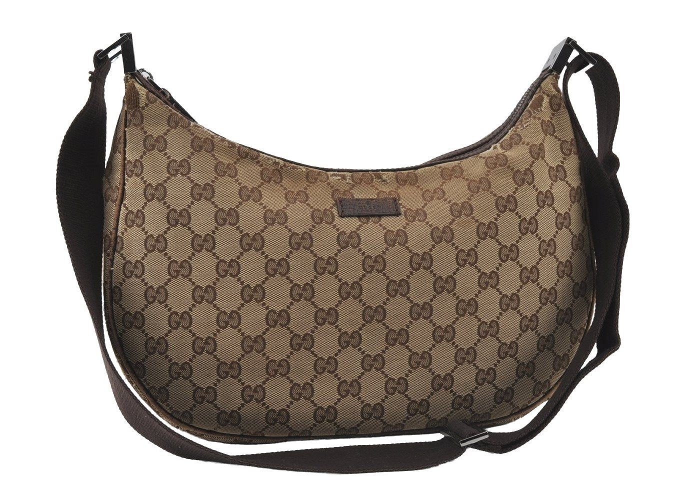 Authentic GUCCI Shoulder Cross Body Bag GG Canvas Leather 122790 Brown 5479I