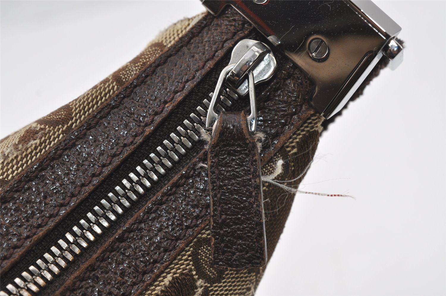 Authentic GUCCI Shoulder Cross Body Bag GG Canvas Leather 122790 Brown 5479I