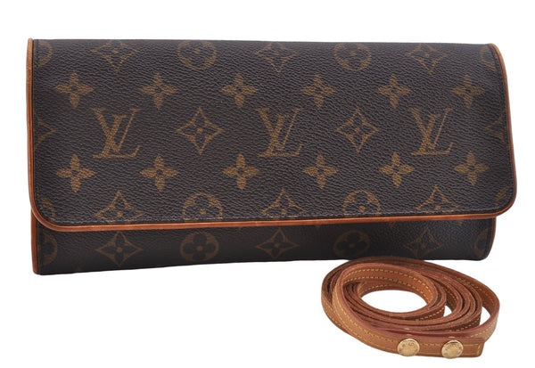 Authentic Louis Vuitton Monogram Pochette Twin GM Shoulder Bag M51852 LV 5480D