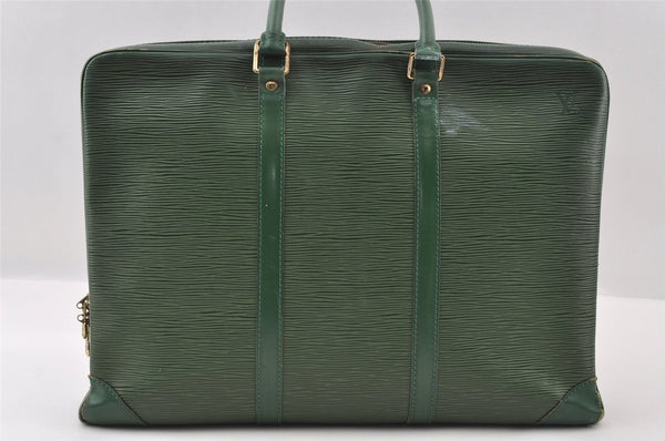 Authentic Louis Vuitton Epi Porte Documents Voyage Briefcase M54474 Green  5482I