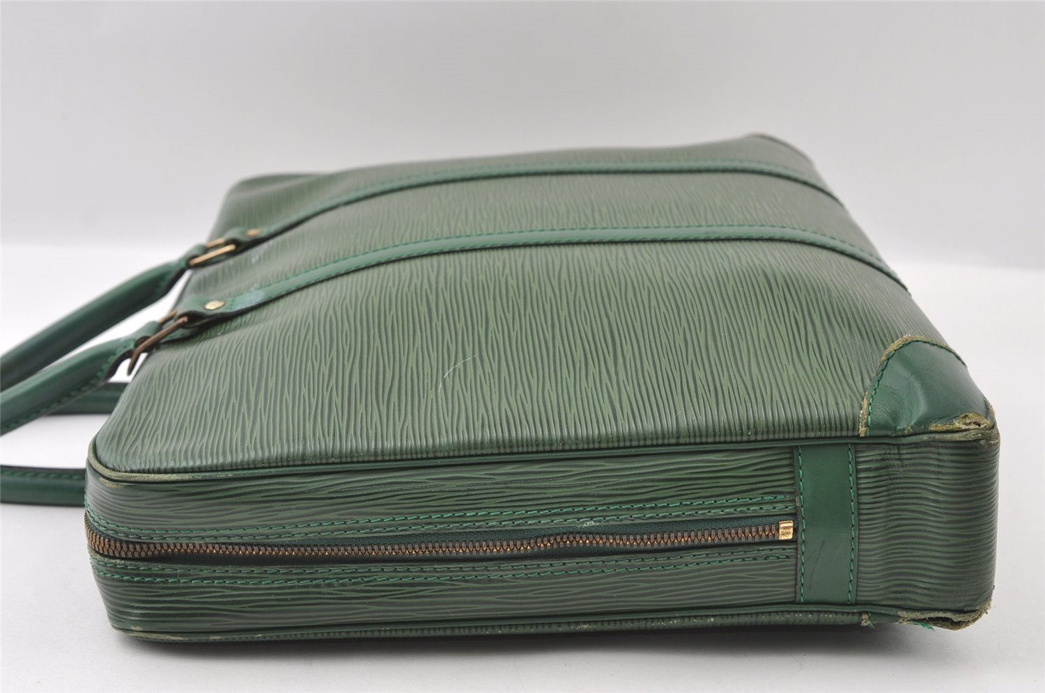 Authentic Louis Vuitton Epi Porte Documents Voyage Briefcase M54474 Green  5482I