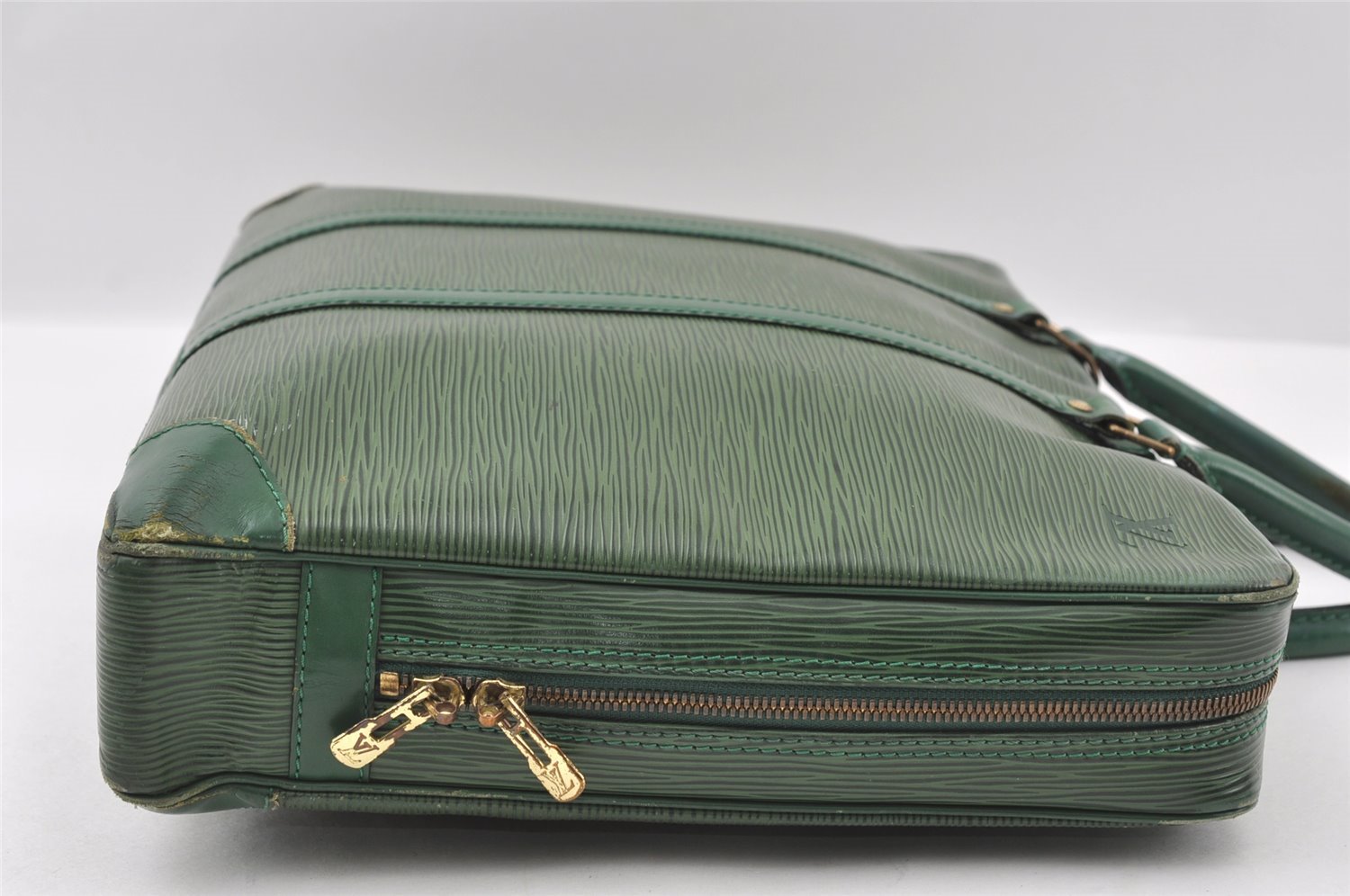 Authentic Louis Vuitton Epi Porte Documents Voyage Briefcase M54474 Green  5482I