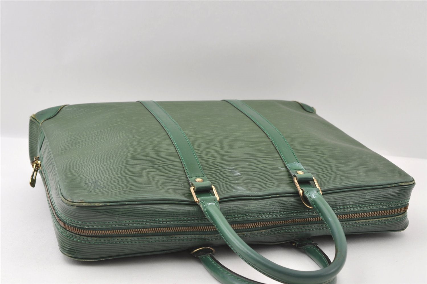 Authentic Louis Vuitton Epi Porte Documents Voyage Briefcase M54474 Green  5482I