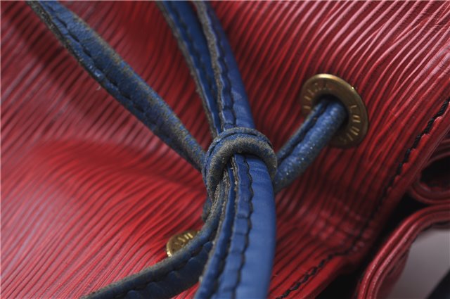 Authentic Louis Vuitton Epi Noe Bi-color Red x Blue Shoulder Bag M44084 LV 5483D
