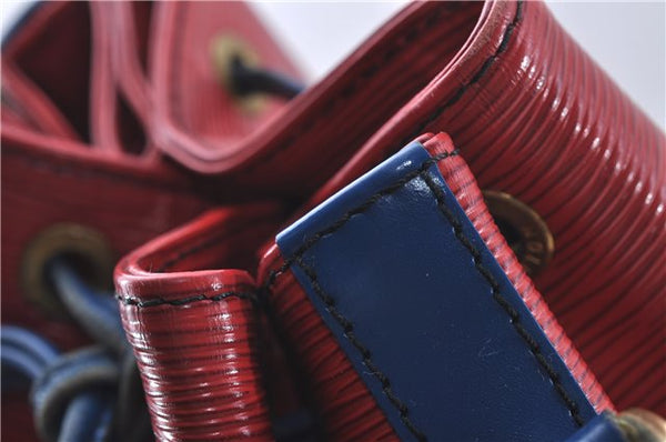 Authentic Louis Vuitton Epi Noe Bi-color Red x Blue Shoulder Bag M44084 LV 5483D