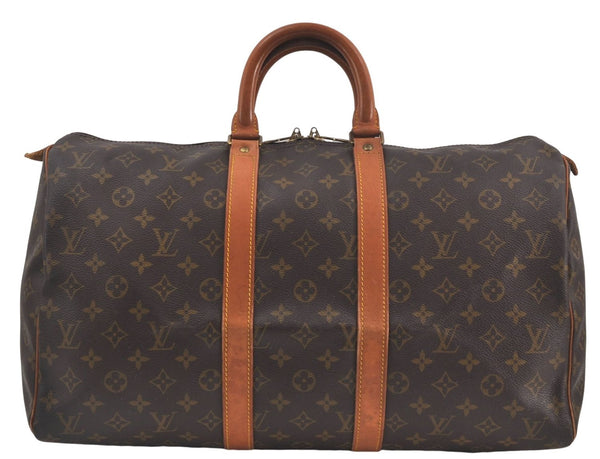 Authentic Louis Vuitton Monogram Keepall 45 Boston Bag M41428 LV 5486D