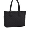 Authentic GUCCI Vintage Shoulder Tote Bag GG Canvas Leather 113017 Black 5486I