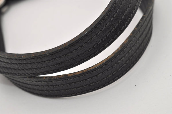 Authentic GUCCI Vintage Shoulder Tote Bag GG Canvas Leather 113017 Black 5486I