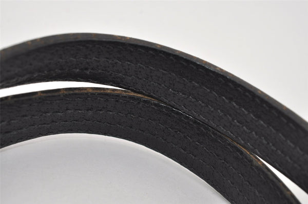 Authentic GUCCI Vintage Shoulder Tote Bag GG Canvas Leather 113017 Black 5486I