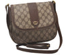 Authentic GUCCI Shoulder Cross Body Bag Purse GG PVC Leather Brown Junk 5487I