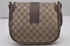 Authentic GUCCI Shoulder Cross Body Bag Purse GG PVC Leather Brown Junk 5487I