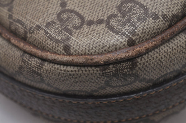 Authentic GUCCI Shoulder Cross Body Bag Purse GG PVC Leather Brown Junk 5487I