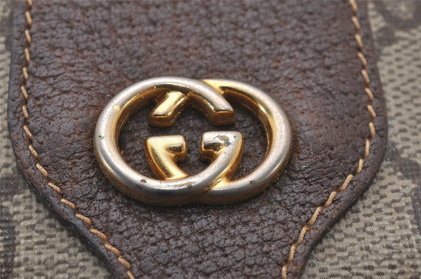 Authentic GUCCI Shoulder Cross Body Bag Purse GG PVC Leather Brown Junk 5487I