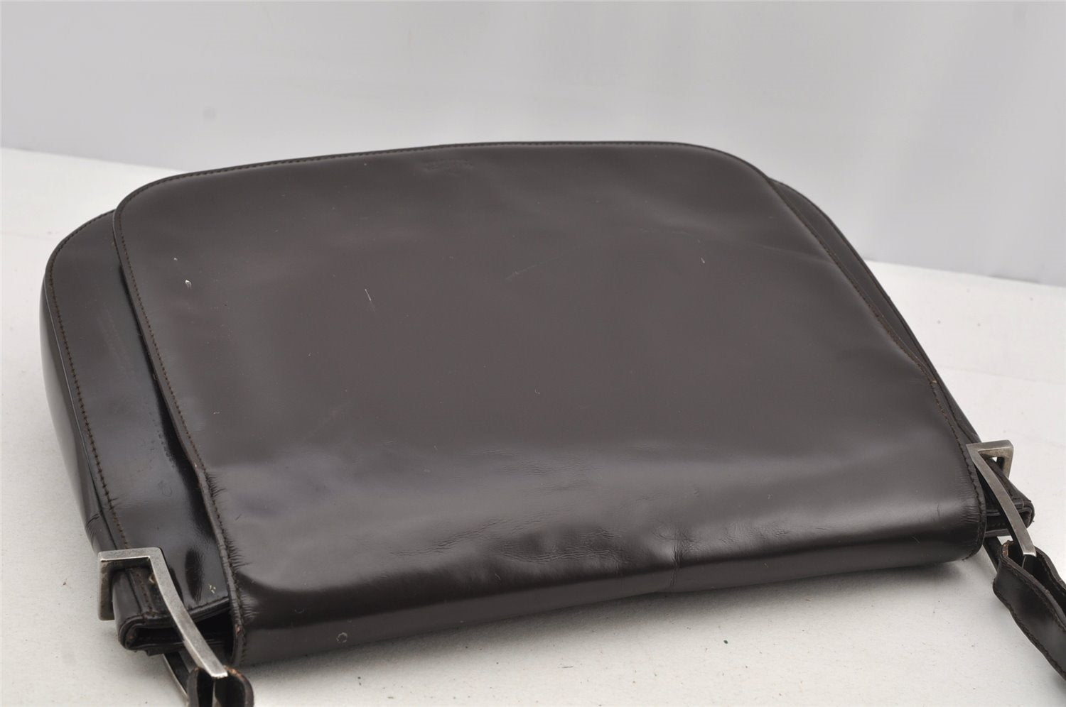 Authentic GUCCI Vintage Shoulder Bag Purse Leather 0013195 Brown 5488I