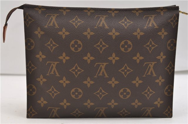 Auth Louis Vuitton Monogram Poche Toilette 26 Cosmetics Pouch M47542 LV 5492E
