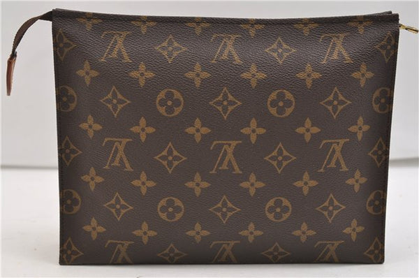 Auth Louis Vuitton Monogram Poche Toilette 26 Cosmetics Pouch M47542 LV 5492E