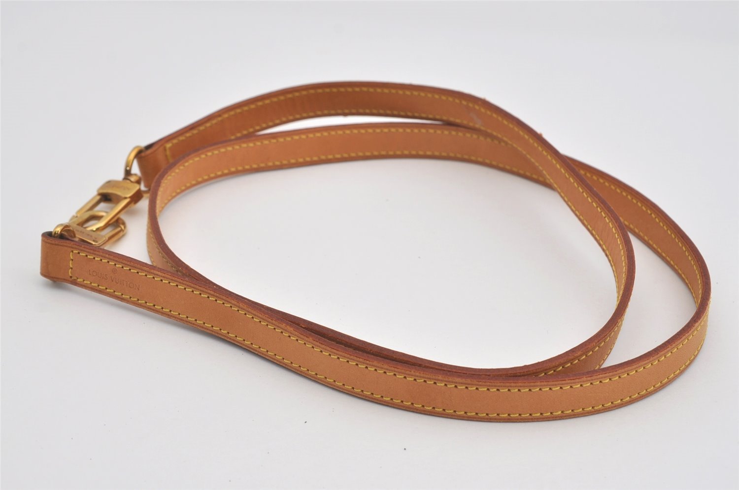 Authentic Louis Vuitton Leather Shoulder Strap Beige 47.2