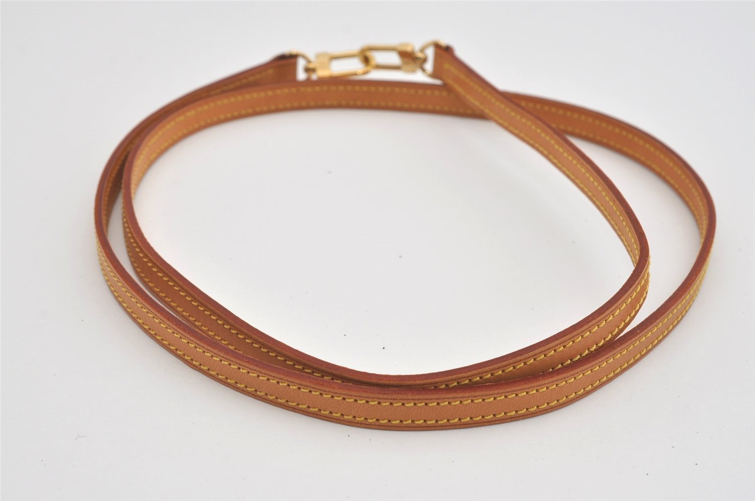 Authentic Louis Vuitton Leather Shoulder Strap Beige 47.2