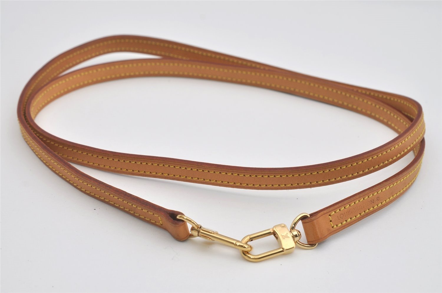 Authentic Louis Vuitton Leather Shoulder Strap Beige 47.2