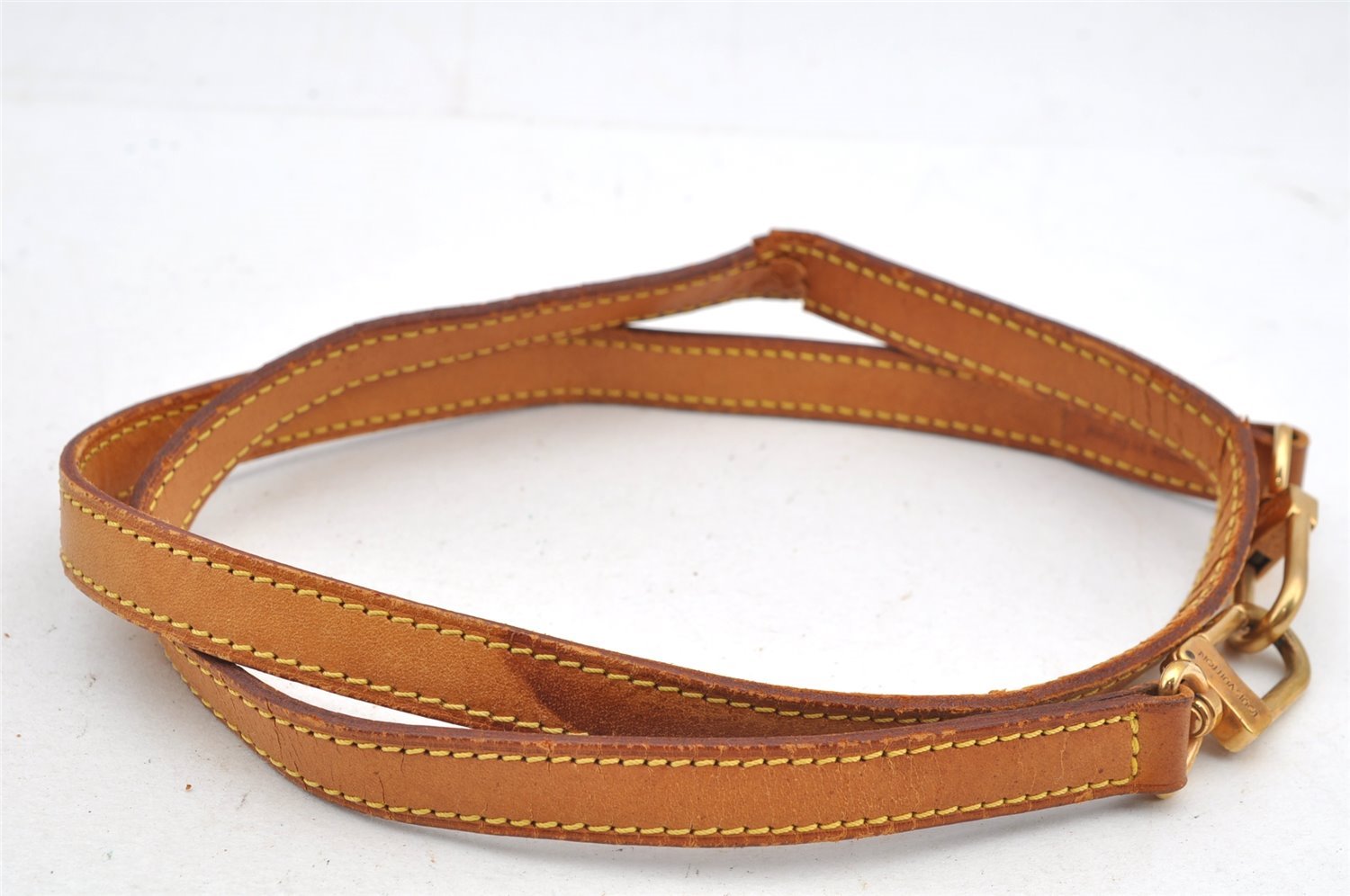 Authentic Louis Vuitton Leather Shoulder Strap Beige 39.4