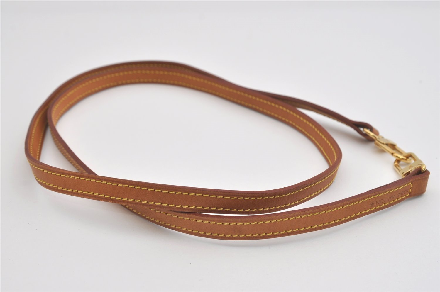 Authentic Louis Vuitton Leather Shoulder Strap Beige 47.2