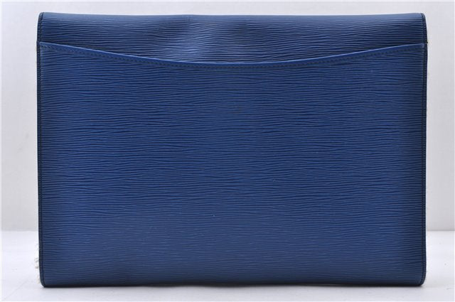 Auth LOUIS VUITTON Epi Pochette Enveloppe Document Case Blue M52585 LV 5501C