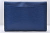 Auth LOUIS VUITTON Epi Pochette Enveloppe Document Case Blue M52585 LV 5501C