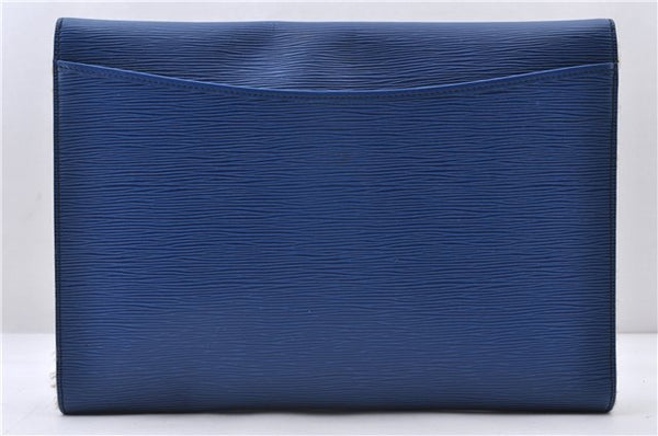 Auth LOUIS VUITTON Epi Pochette Enveloppe Document Case Blue M52585 LV 5501C