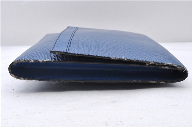 Auth LOUIS VUITTON Epi Pochette Enveloppe Document Case Blue M52585 LV 5501C