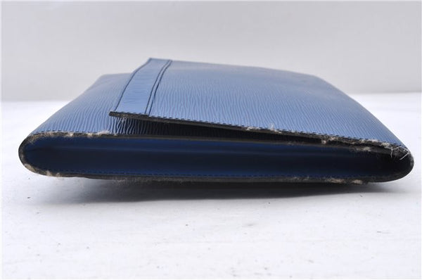 Auth LOUIS VUITTON Epi Pochette Enveloppe Document Case Blue M52585 LV 5501C