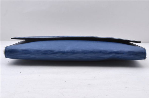 Auth LOUIS VUITTON Epi Pochette Enveloppe Document Case Blue M52585 LV 5501C