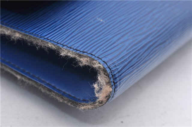 Auth LOUIS VUITTON Epi Pochette Enveloppe Document Case Blue M52585 LV 5501C