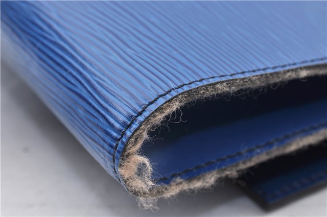 Auth LOUIS VUITTON Epi Pochette Enveloppe Document Case Blue M52585 LV 5501C