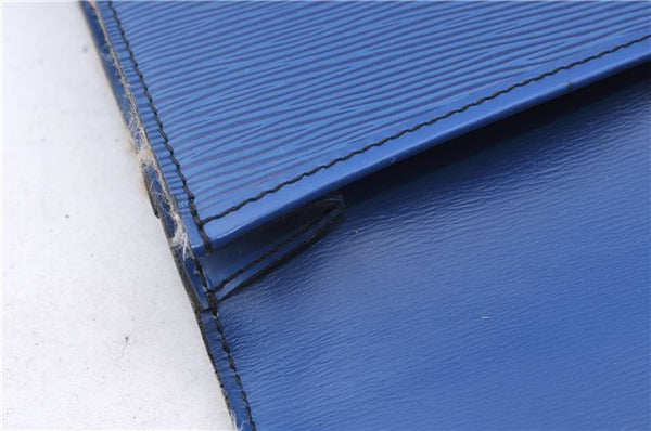 Auth LOUIS VUITTON Epi Pochette Enveloppe Document Case Blue M52585 LV 5501C
