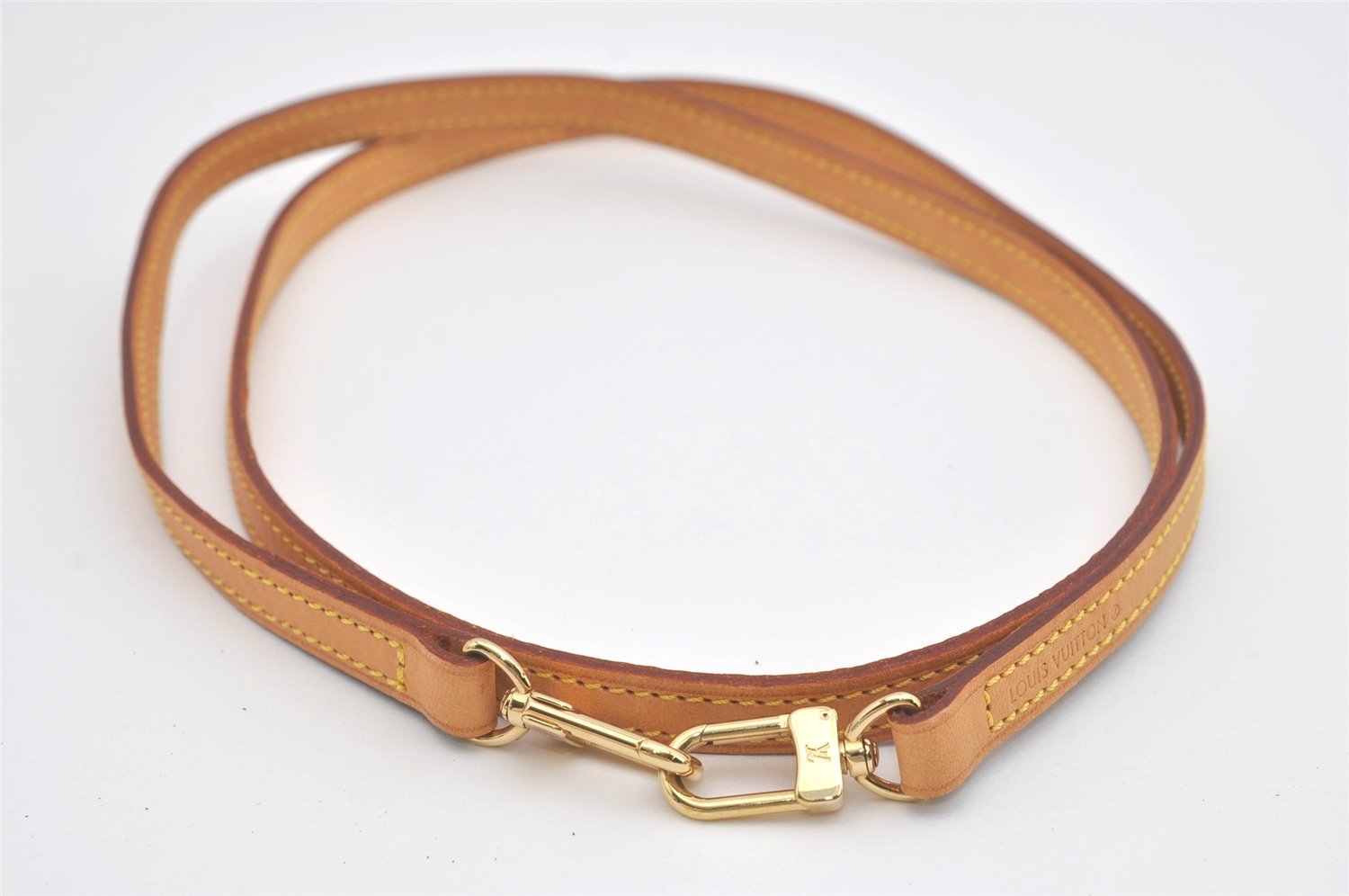 Authentic Louis Vuitton Leather Shoulder Strap Beige 46.9