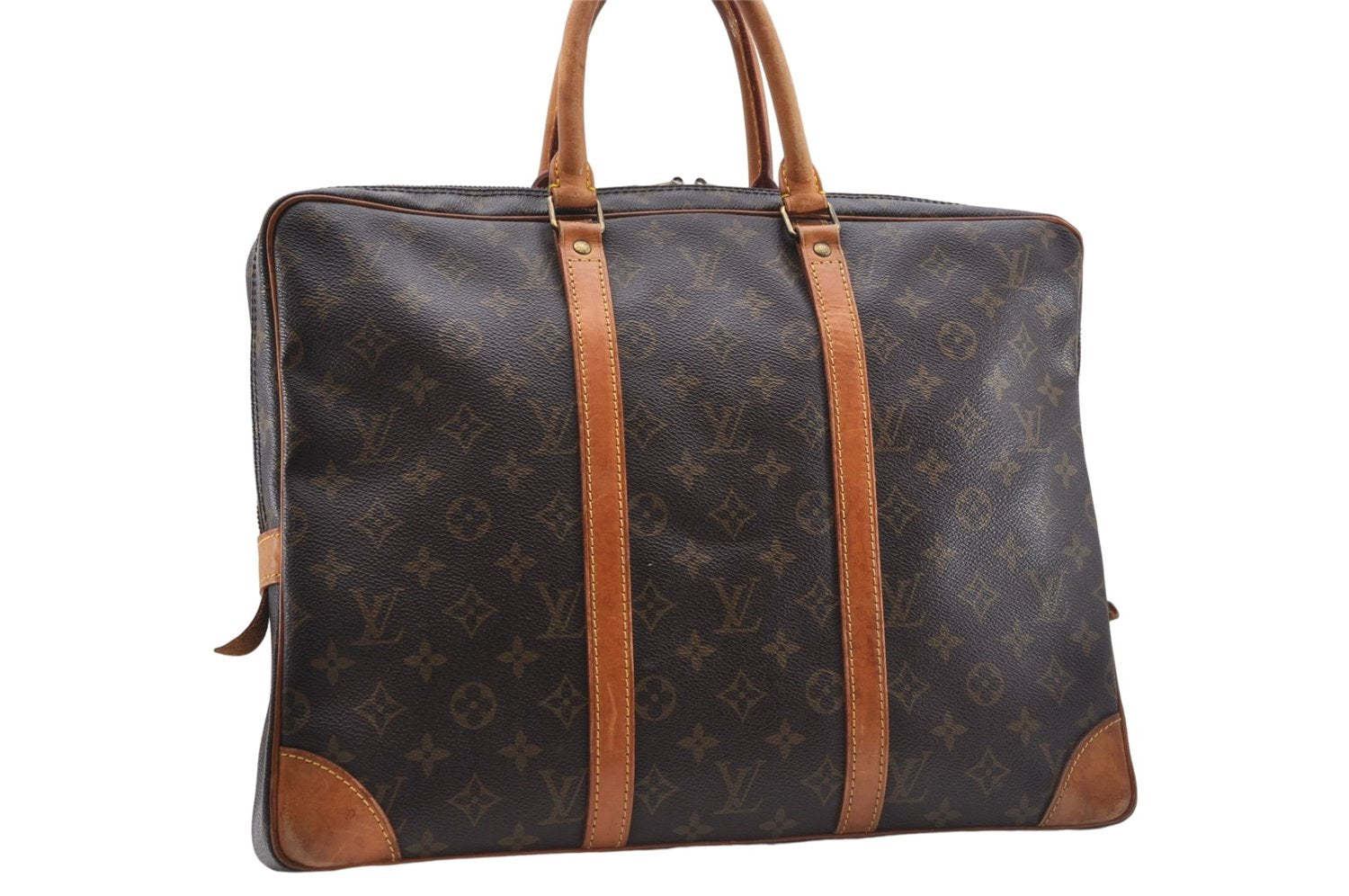 Auth Louis Vuitton Monogram Porte Documents Voyage Briefcase M53361 LV 5504D