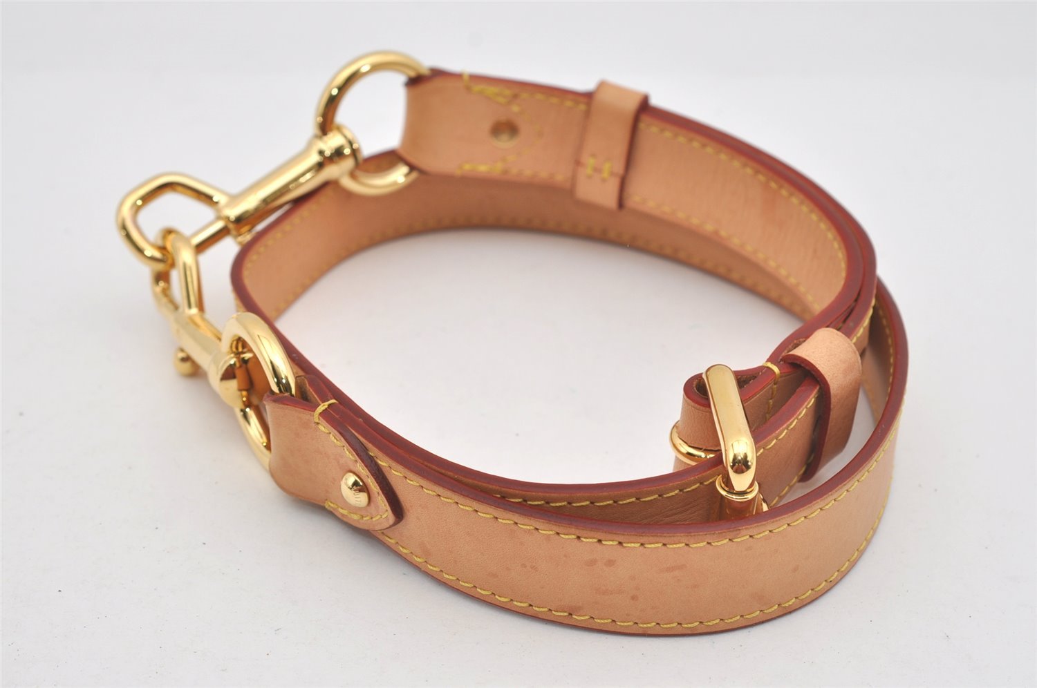 Authentic Louis Vuitton Leather Shoulder Strap Beige 35.8-39.8