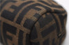 Authentic FENDI Vintage Zucca Pouch Purse Canvas Leather Brown 5505F