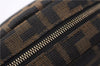Authentic FENDI Vintage Zucca Pouch Purse Canvas Leather Brown 5505F