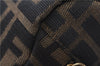 Authentic FENDI Vintage Zucca Pouch Purse Canvas Leather Brown 5505F