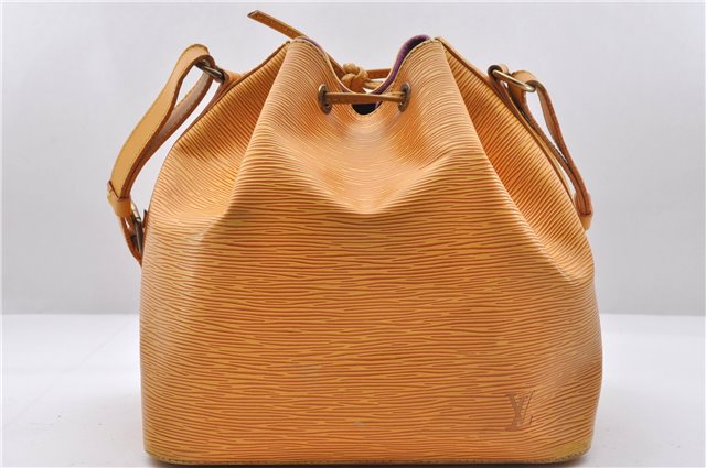 Authentic Louis Vuitton Epi Petit Noe Shoulder Bag Yellow M44109 LV 5506D